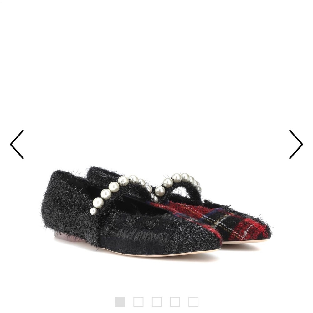 Simone Rocha pearl embellished tweed flats